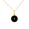 Balia Disc With Stone - Onyx -Home Furnishings Store Balia Necklace Onyx