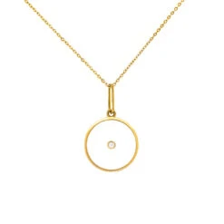 Balia Disc With Stone - White