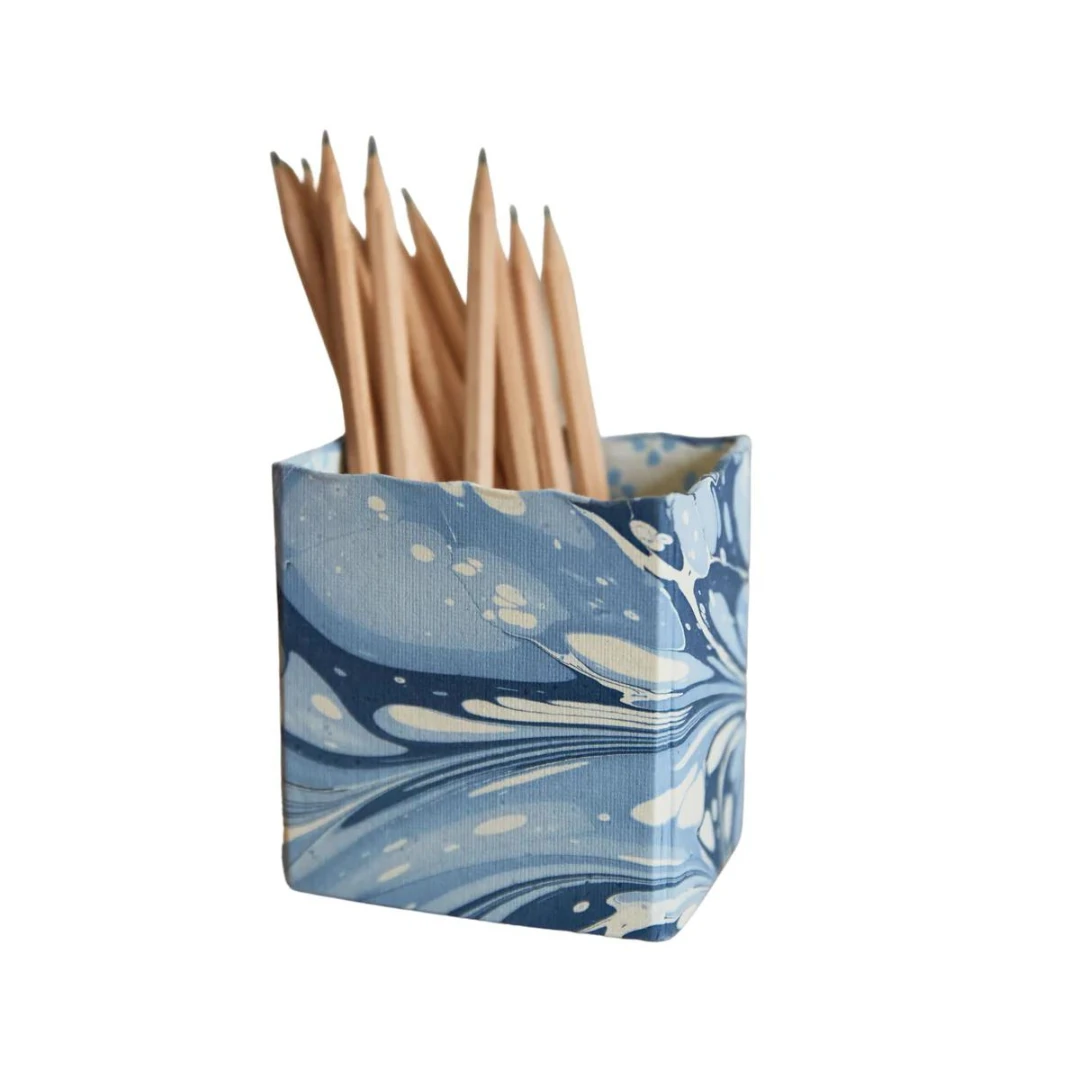 Blue Swirl Pencil Cup 3 Blue Swirl Pencil Cup