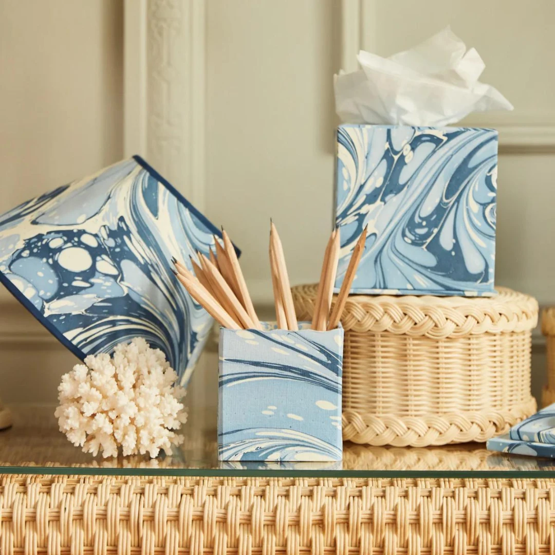 Blue Swirl Pencil Cup 4 Blue Swirl Pencil Cup - Image 2