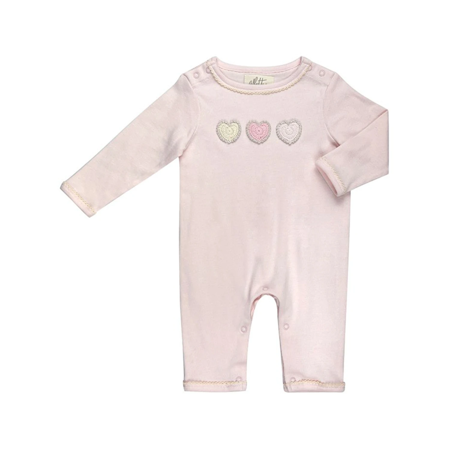 Crochet Sweet Heart Pointelle Babygro 3-6 Months 3 Crochet Sweet Heart Pointelle Babygro 3-6 Months