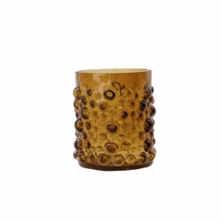 House Doctor Foam Glass Tealight Holder - Amber - Small