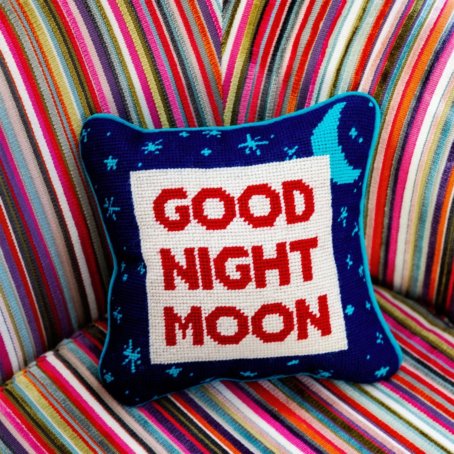 Good Night Moon Needlepoint Pillow 6 Good Night Moon Needlepoint Pillow - Image 4