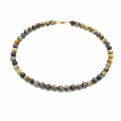 Mini Globe Tiger's Eye Collar Necklace