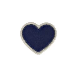 Rolled Embroidery Heart Patch - Sapphire